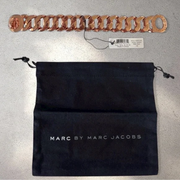 NEW Marc By Marc Jacobs RoseGold Kate Turn-Lock Chain Link Bracelet w/Dustbag - Picture 3 of 7